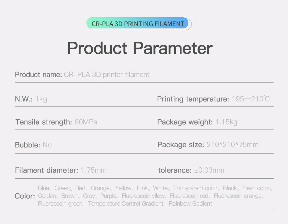 Creality CR PLA 3D Printer Filament